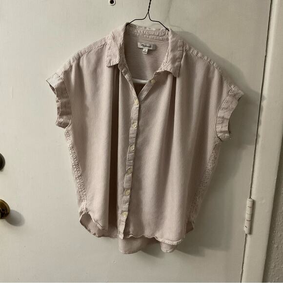 Madewell Central Luis Striped Button Down Top M Oversize Fit Casual Classic - Picture 1 of 12